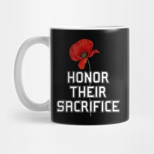 Honor Their Sacrifice Memorial with Red Poppy Flower (MD23Mrl006) Mug